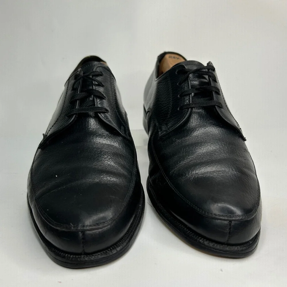 Vintage Nunn Bush Derby Leather Dress Shoes Mens‎ Black Apron Toe Size 9D